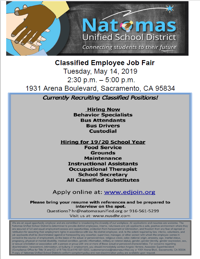 Classified Employee Job Fair Flier