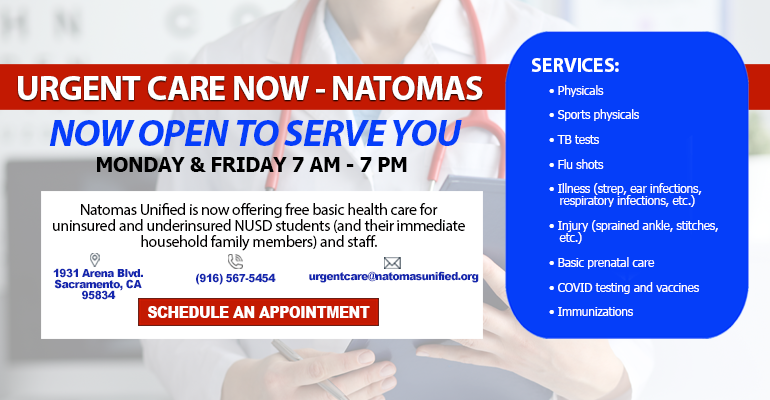 Urgent Care Now Natomas now open to serve you
