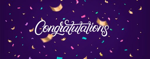 Congratulations Hand Written Lettering Text With Colorful Sparkl