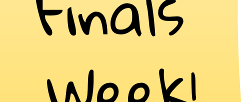 finals week written on yellow sticky note