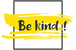 Be Kind. Hand Drawn Lettering Phrase. Brush Strokes Background W