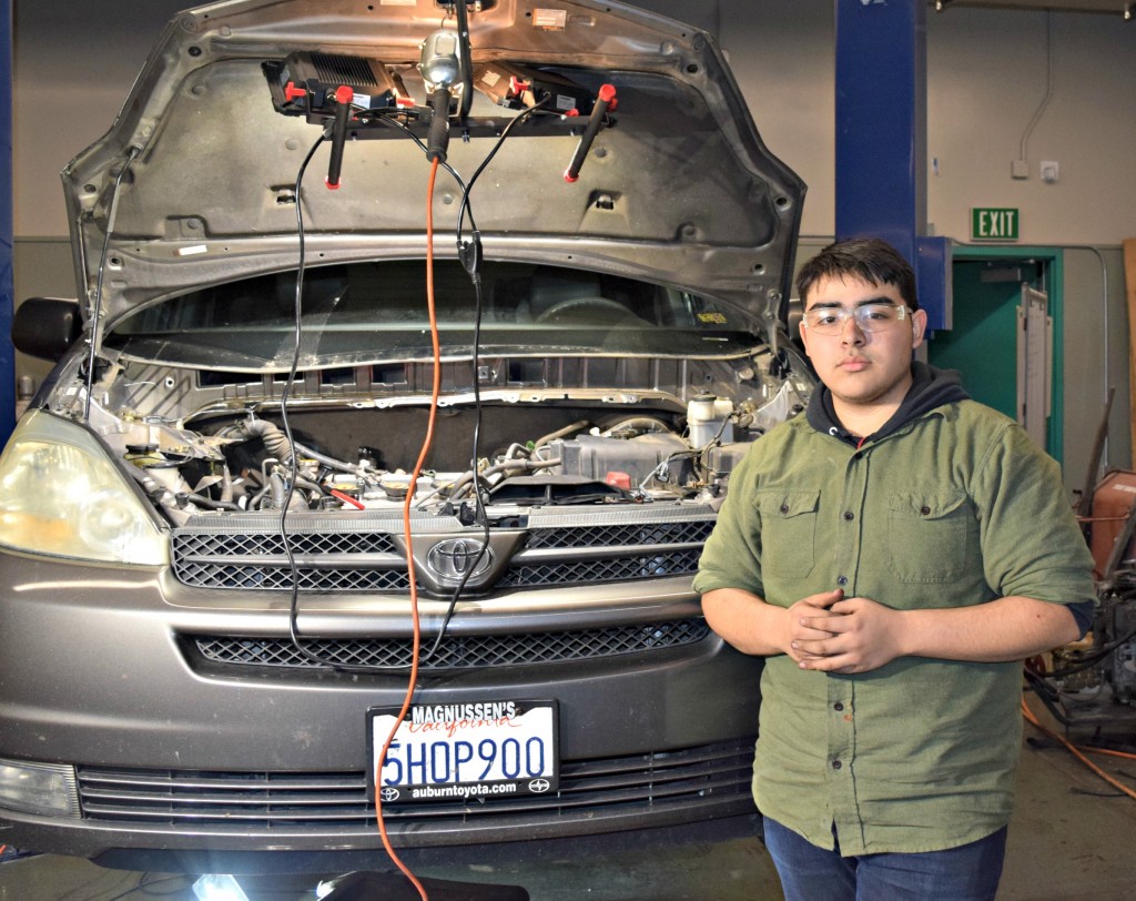 NHS open house -- student from auto technology class