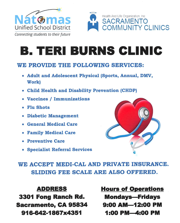 B. Teri Burns Health Clinic Flier