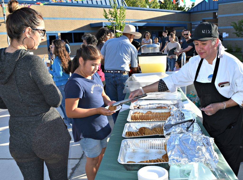 Food was served at Tuesday's celebration