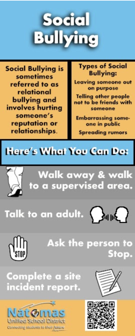 Infographic on social bullying and what do if you are a victim of social bullying