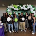 nusd staff with balloons at mental health event